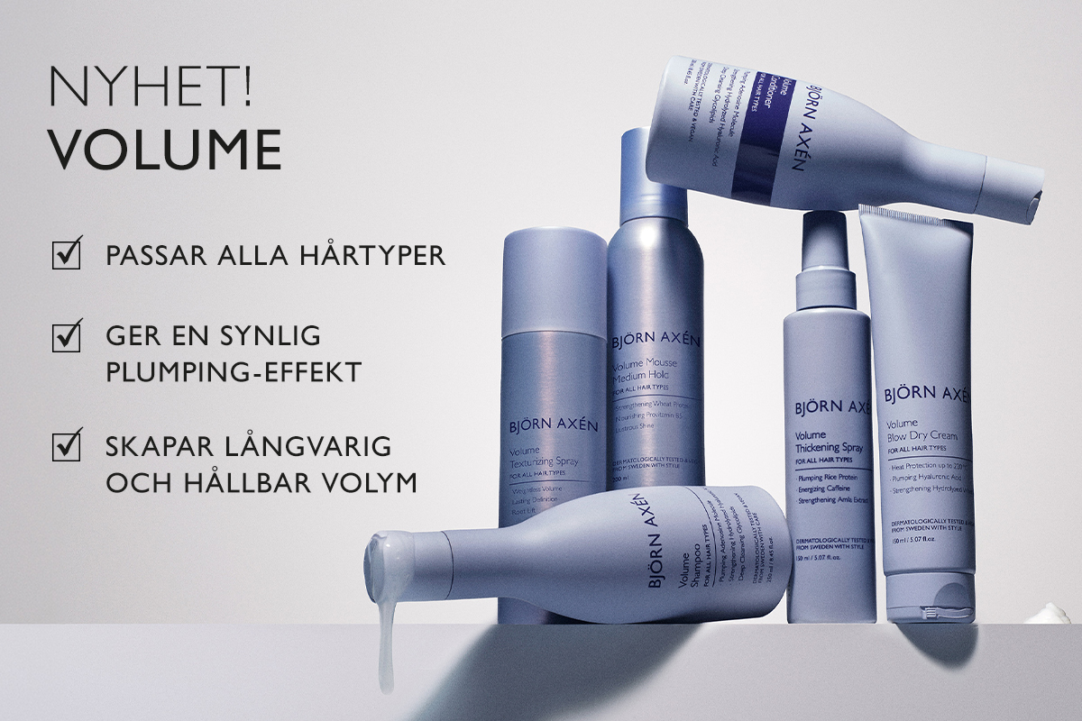 Björn Axén Volume-hårprodukter som ger synlig och långvarig volym för alla hårtyper.