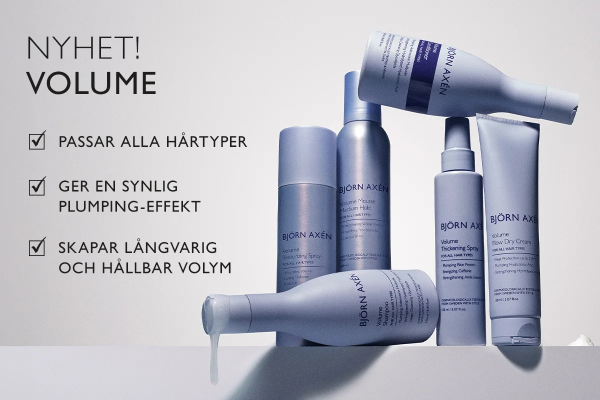 Björn Axén Volume-hårprodukter som ger synlig och långvarig volym för alla hårtyper.