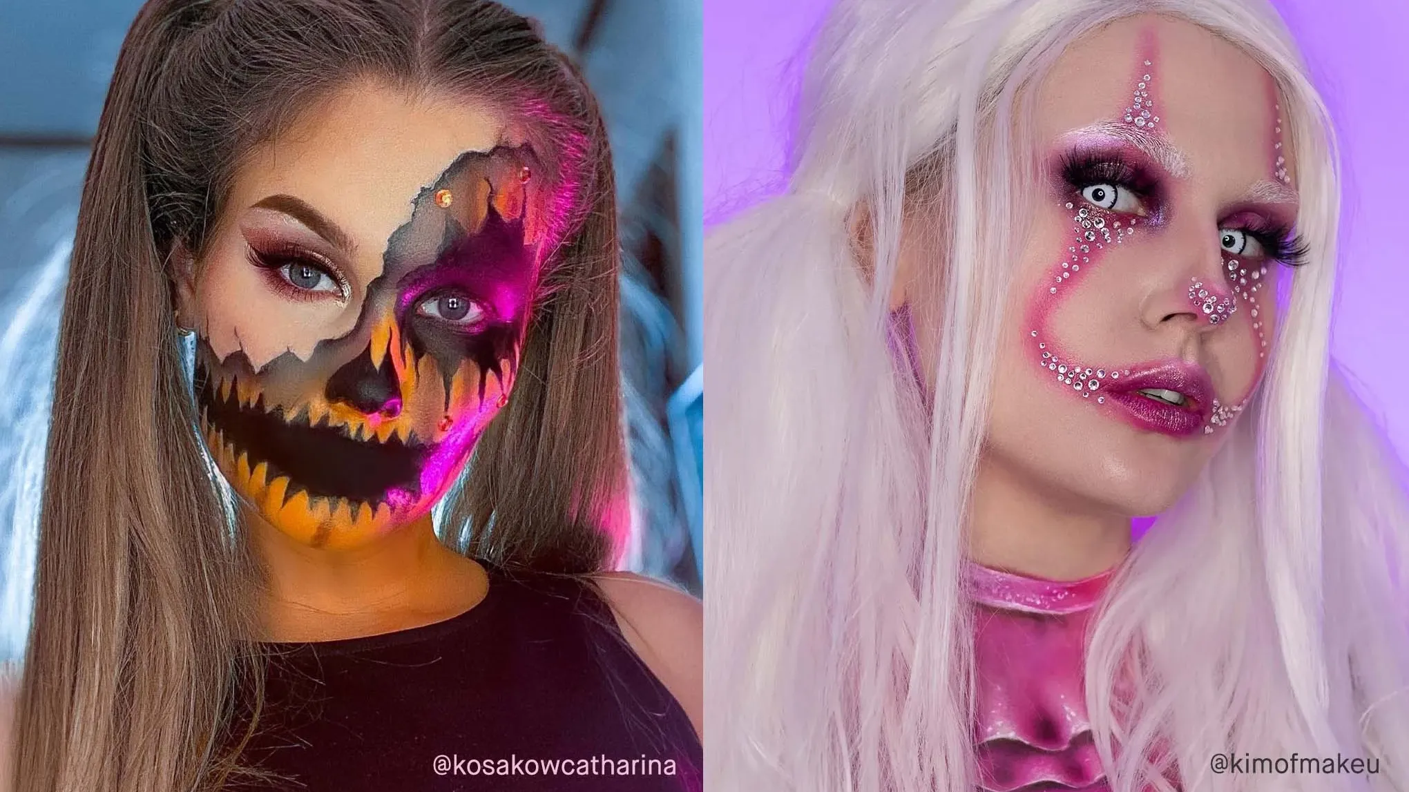 @kosakowcatharina ja @kimofmakeu huippuluokan Halloween-meikeissä.