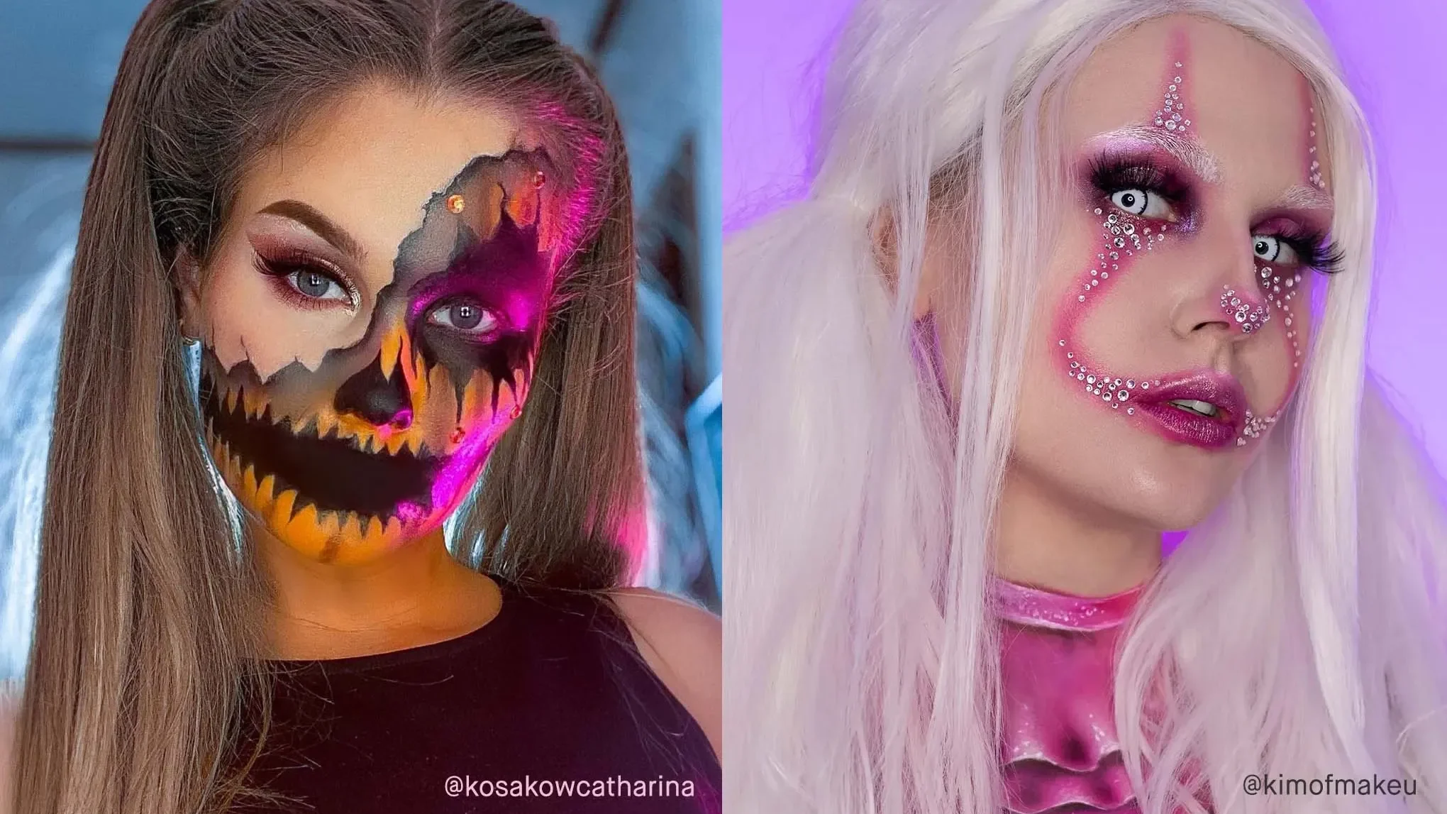 @kosakowcatharina ja @kimofmakeu huippuluokan Halloween-meikeissä.