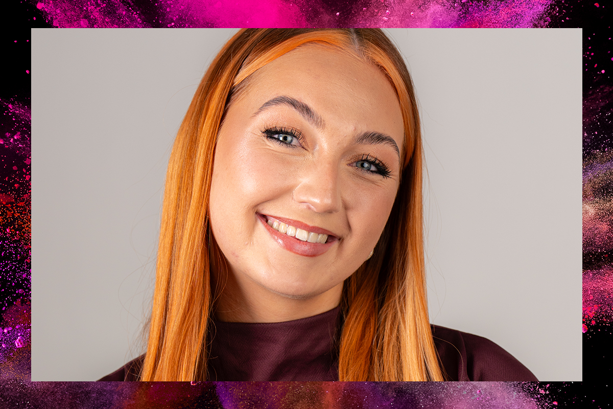 Moa Jönsson, en av finalisterna i Sveriges nästa makeupstjärna.
