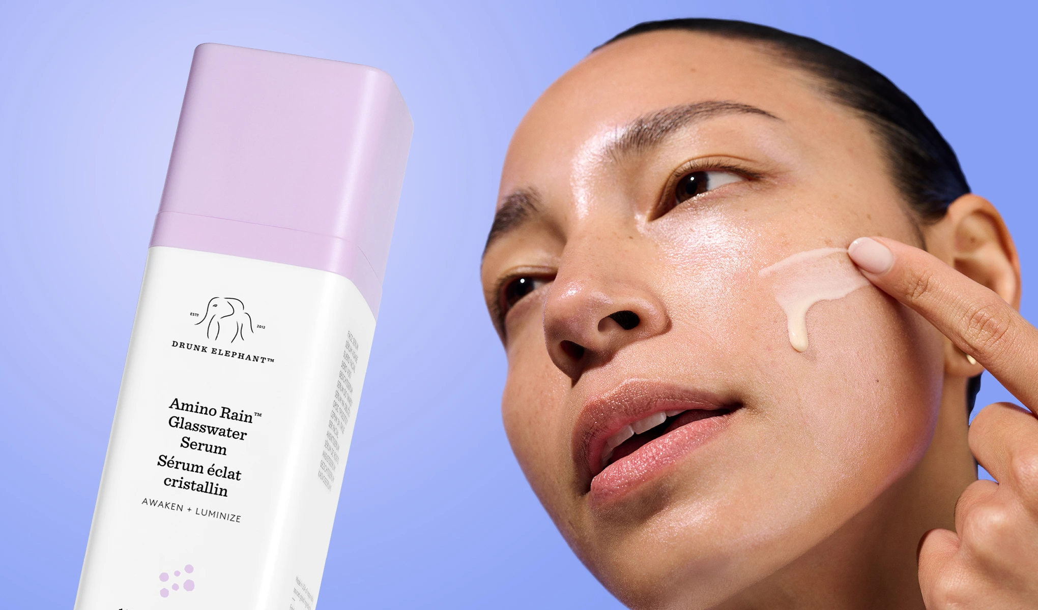 Kolme värikästä voidetta sinisellä taustalla. Vihreäkorkkinen voide on nimeltään "Protini Polypeptide Cream", violettikorkkinen voide on "Lala Retro Whipped Cream" ja vaaleanpunakorkkinen voide on "Boon Barrier Repair Cream".