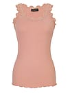 Rosemunde Silketop med Blondekant Peachy Rose/M