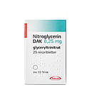 Nitroglycerin DAK sublinguale resoribletter 0,25 mg 25 stk.