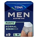 Tena Men Active Fit Pants Grå str S/M 9 stk