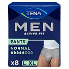 Tena Men Active Fit Pants Grå str L/XL 8 stk