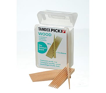 Tandex PICKI WOOD, Tandstik 3-kantet, Birketræ 80 stk.