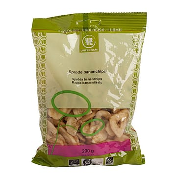 Urtekram Bananchips sprød snack Ø 200 g