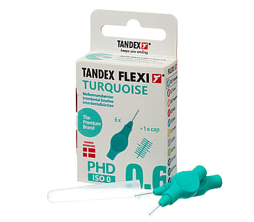 Tandex Mellemrumsbørste Flexi PHD 0.6/ISO 0 Turquoise 6 stk