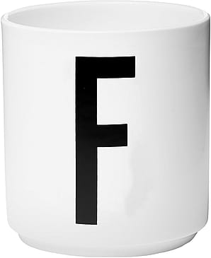 Design Letters Personlig Porcelæn Kop A-Z Hvid F