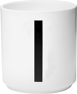 Design Letters Personlig Porcelæn Kop A-Z Hvid I