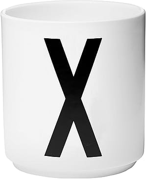 Design Letters Personlig Porcelæn Kop A-Z Hvid X