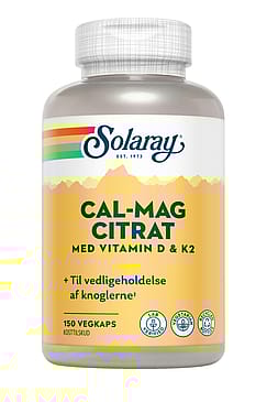 Solaray Cal-Mag Citrat med vitamin D og K2 150 kaps.