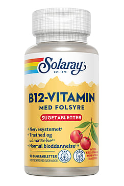 Solaray B12-Vitamin med Folsyre 90 Stk.