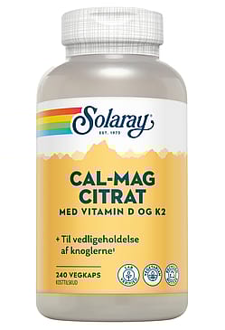 Solaray Cal-Mag Citrat med vitamin D og K2 240 kaps.