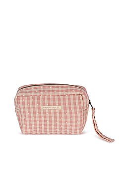 Konges Sløjd Seersucker Small Toiletry Bag Powder Pink Check