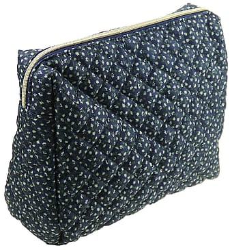 Senze Toilettaske med Blomsterprint Navy Stor