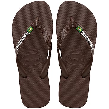 Havaianas Flip-flops Brasil Logo Mørkebrun/Hvid 37/38