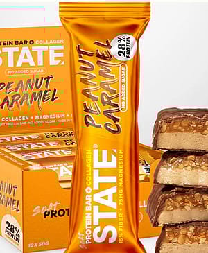 State Drinks Protein+ Bar 12-pak Peanut/Caramel 50 g
