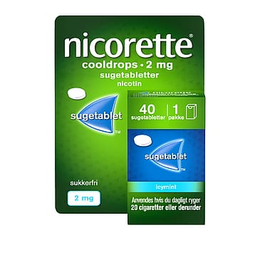 Nicorette® Sugetablet Cooldrops Icymint 2 mg 40 stk