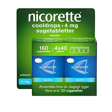 Nicorette® Sugetablet Cooldrops Icymint 4 mg 160 stk