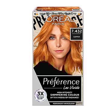 L'Oréal Paris Préférence Vivid Colours Permanent Hårfarve 7.432 Copper