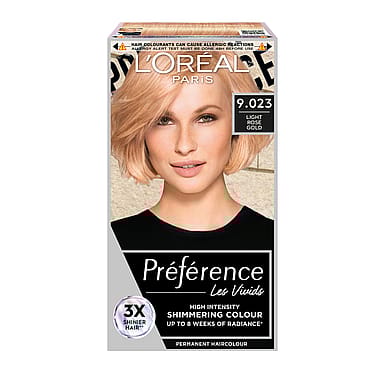 L'Oréal Paris Préférence Vivid Colours Permanent Hårfarve 9.023 Light Rose Gold