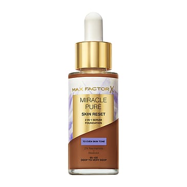 Max Factor Miracle Pure 2in1 Skin Reset Serum Foundation 95-100 Deep to Very Deep