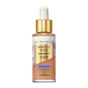 Max Factor Miracle Pure Skin Reset 2 In 1 Serum Foundation 60-80 Light To Medium