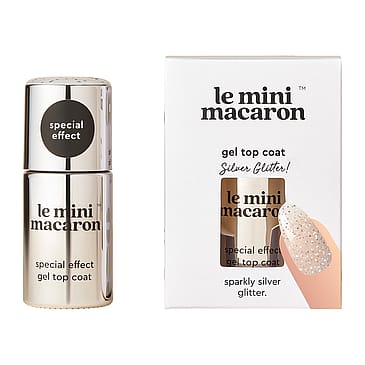 Le mini macaron Silver Glitter Gel Top Coat 8,5 ml