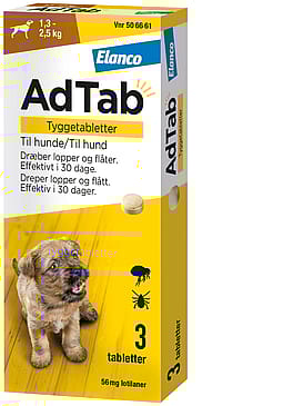 AdTab til hunde 1.3-2.5 kg 56 mg 3-pak