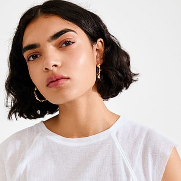 Pilgrim Øreringe Iris Hoop Guldbelagt