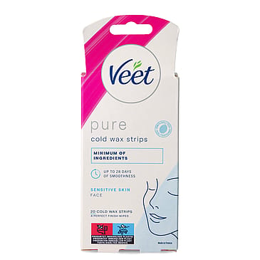 Veet Cold Wax Strips Sensitive Face 20 stk