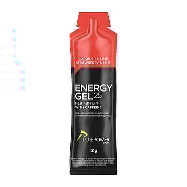PurePower Energy Gel Jordbær/lime Koffein 40 g