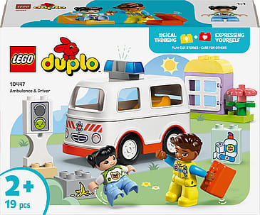 Lego Duplo Ambulance og Fører til Rolleleg 10447