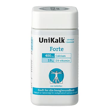 Unikalk Forte - Kalk 400 mg og D-vitamin 19 µg 120 tabl.