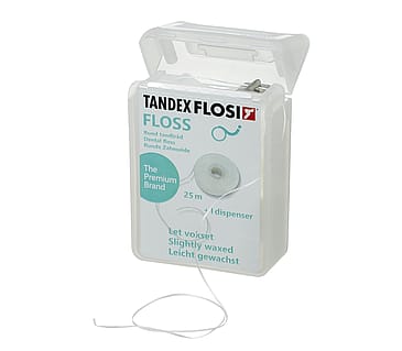 Tandex FLOSI FLOSS tandtråd, rund med voks. 25 m.