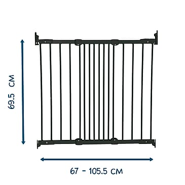BabyDan Flexi Metal Gitter Vægmonteret Sort 67-1055 cm