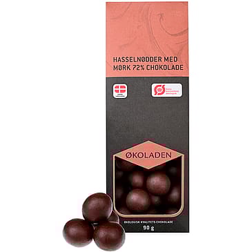 Økoladen Hasselnødder Mørk 72% Chokolade Ø 90 g