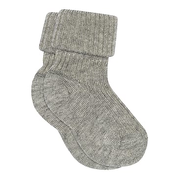 MPkids Bomuld Rib Baby Strømpe Grey Melange (491) 22/24