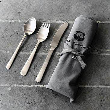 Kay Bojesen Børnesæt m. dækkeserviet - 3 dele Mat stål