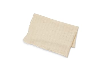 SMALLSTUFF Baby Blanket Fishbone Merino Wool Off. white