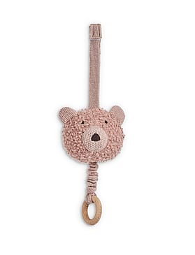 SMALLSTUFF Music Mobile Bear Wool Bouclé Rose