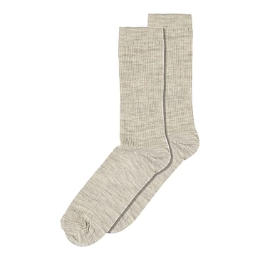 mp Woman Fine Wool Rib Socks Light Brown Melange 37-39