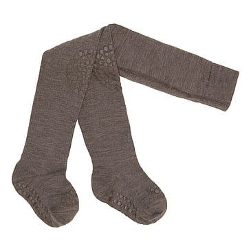 GoBabyGo Kravle Strømpebukser Merino Uld Brown Melange 12-18 mdr.