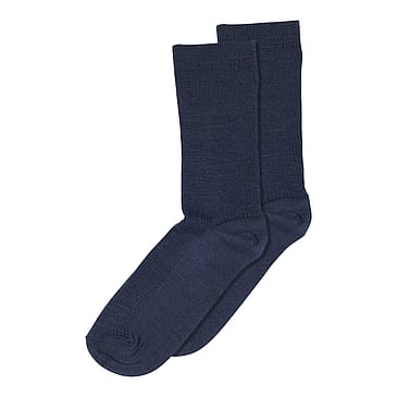 mp Woman Fine Uld Rib Strømper Navy 37-39