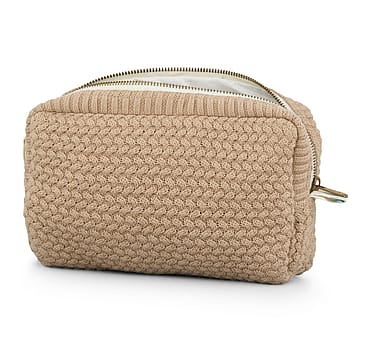 Cam Cam Copenhagen Knitted Toiletry Bag P88 Latte / Classic Stripes Camel