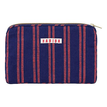 HABIBA Bolster Stripe Mini Clutch Indigo