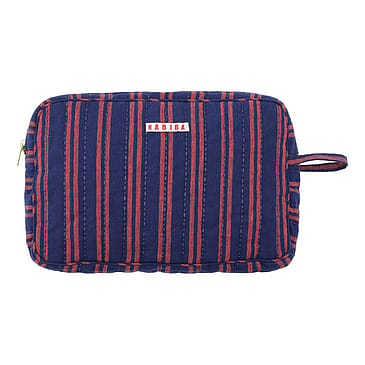 HABIBA Bolster Stripe Toiletry Bag Indigo