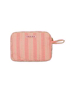 HABIBA Stockholm Stripe Makeup Clutch Flamingo